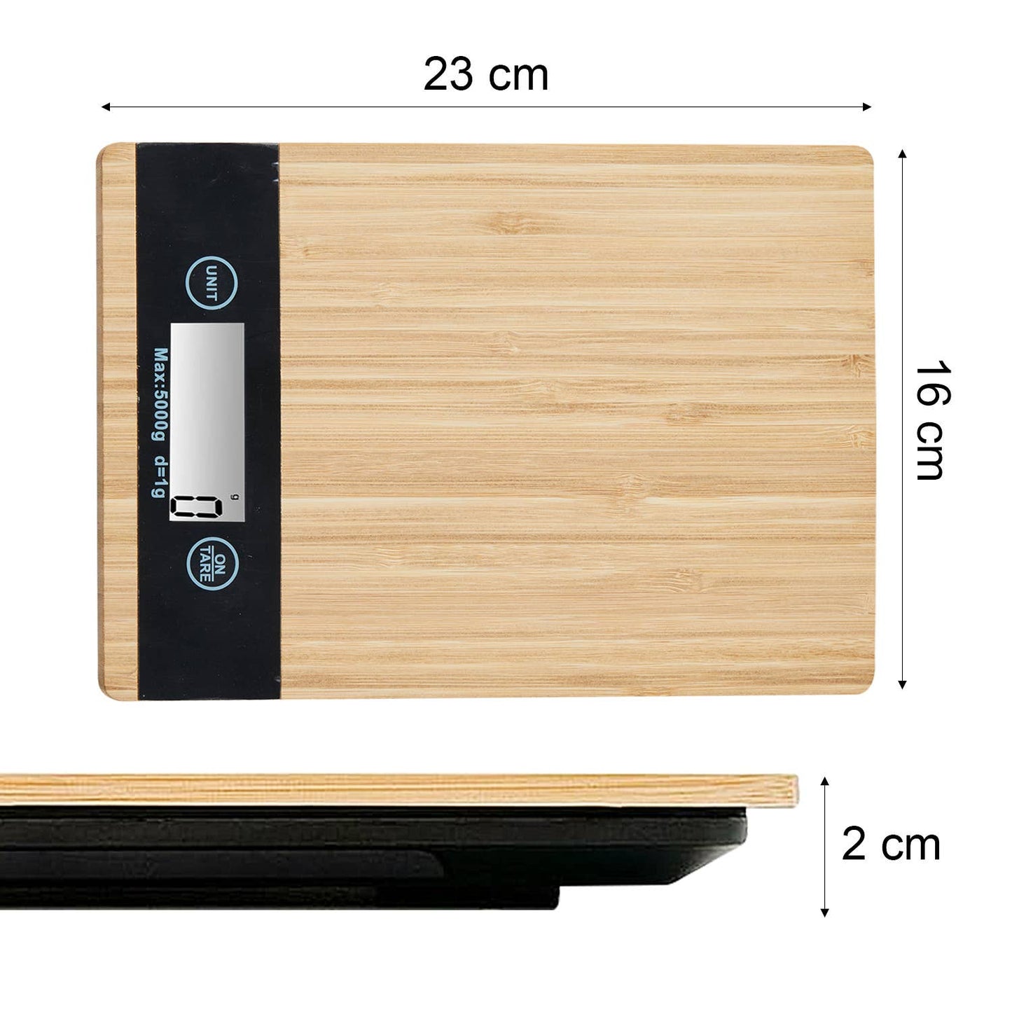Bamboo Kitchen Scale – 8kg Capacity