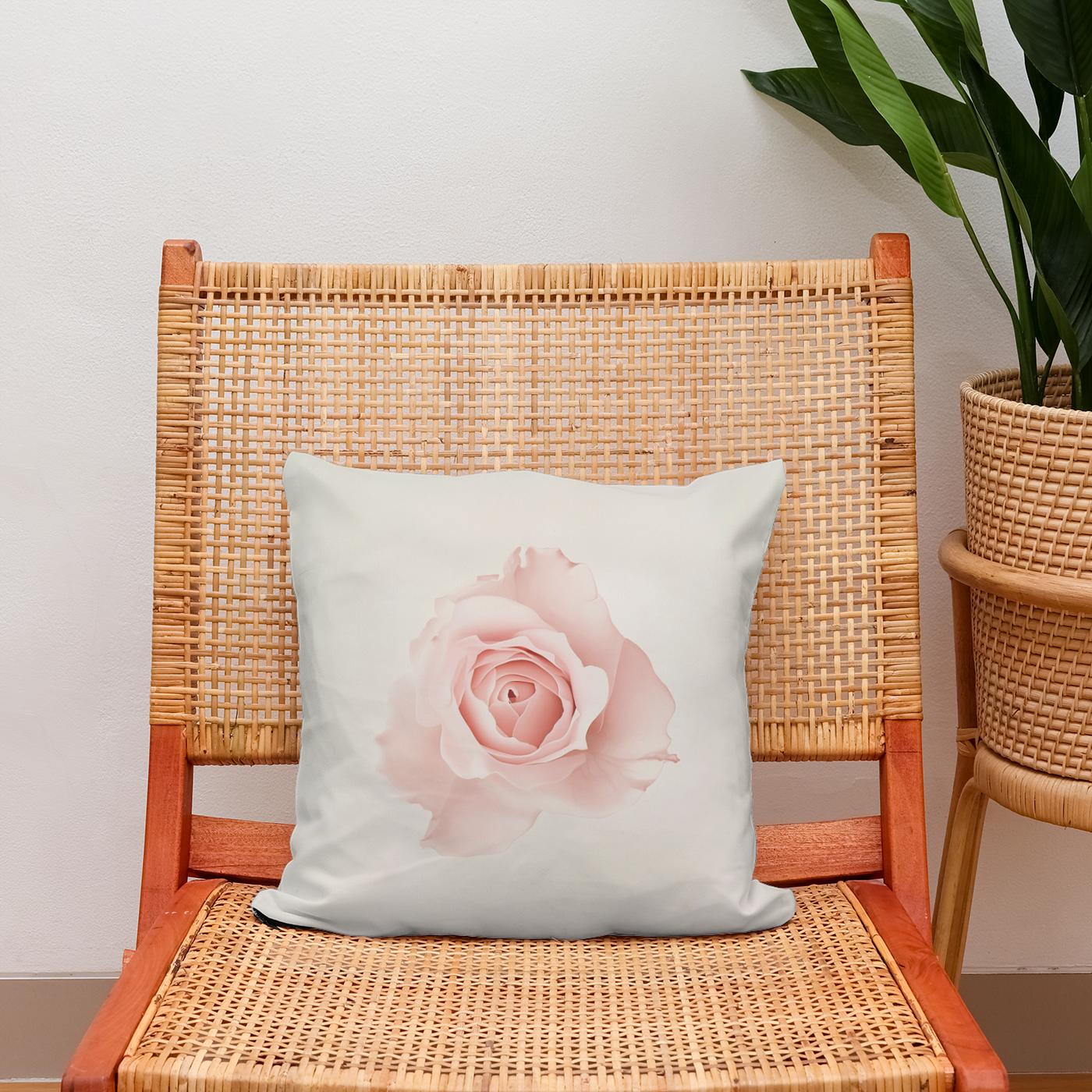 Pink Rose Cotton Cushion
