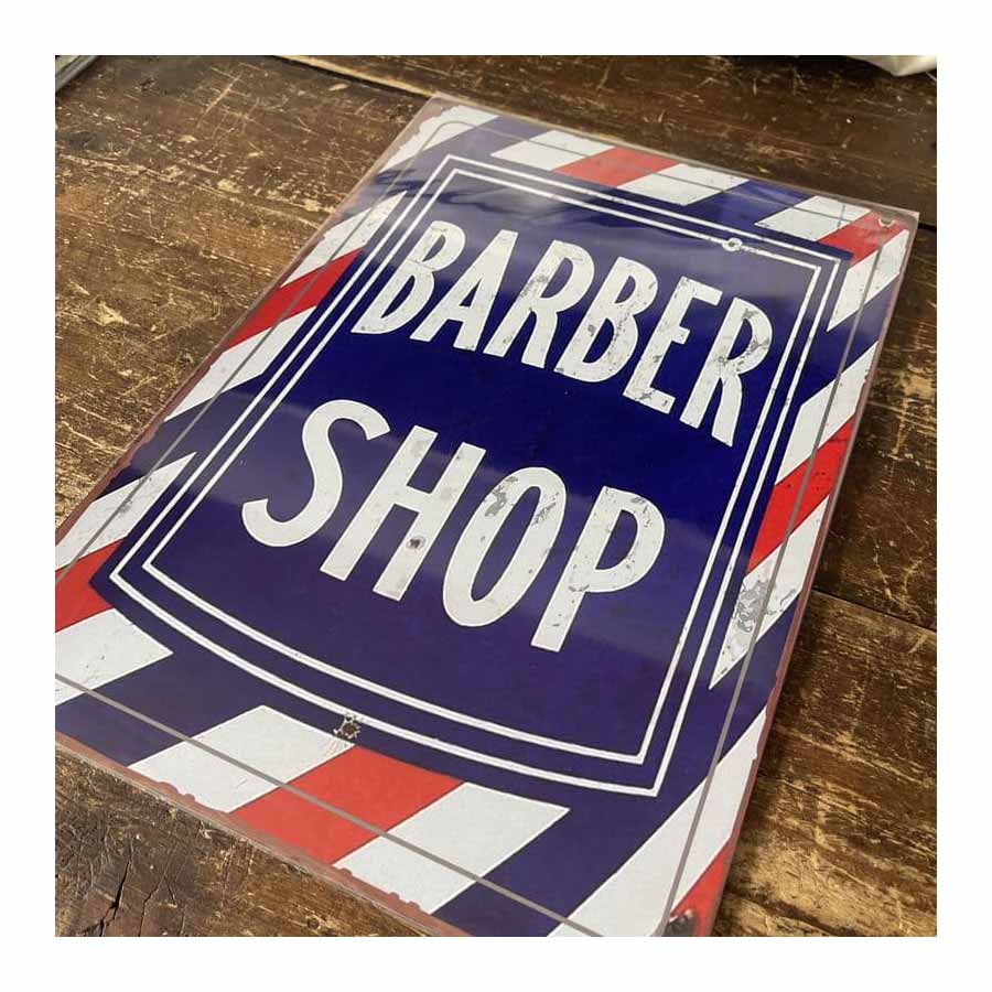 Retro Vintage Metal Barber Shop Wall Sign