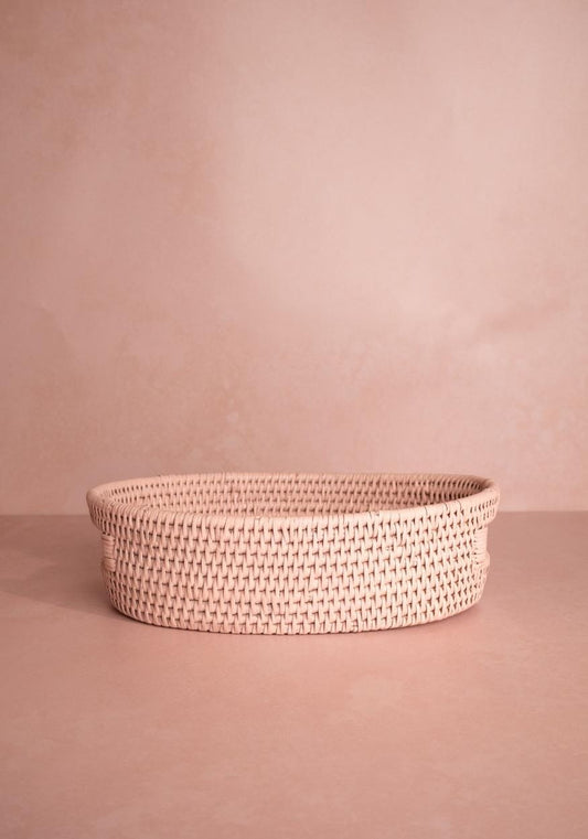 Cotswolds Oval Rattan Basket Pink - Set of 2