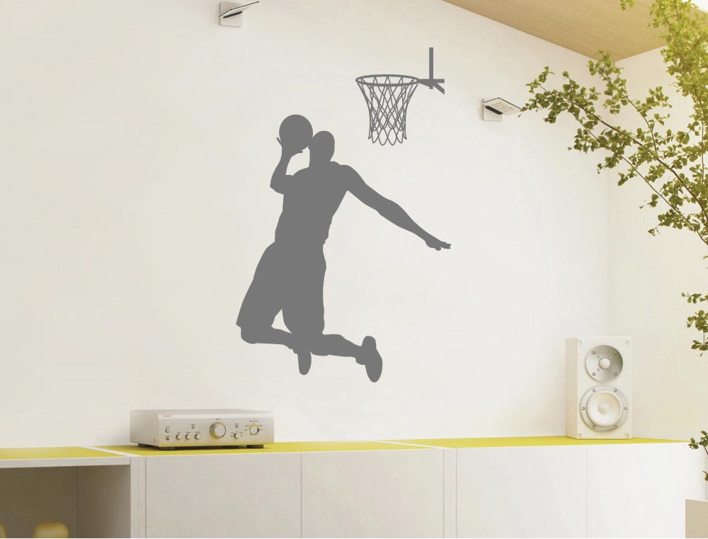 Basketball Wall Sticker – Sports Silhouette Wall Decor