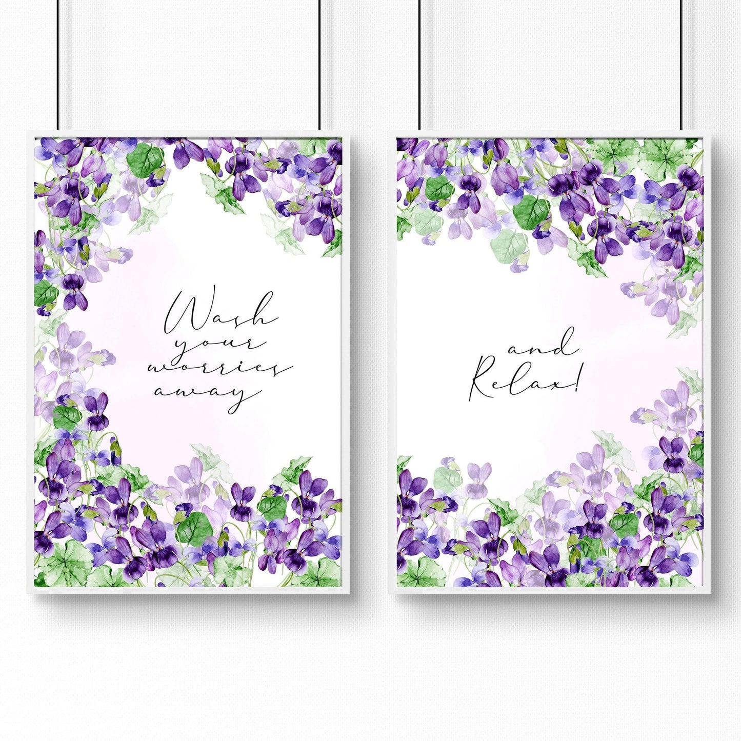 Bath pictures for wall | set of 2 Shabby Chic  wall art prints