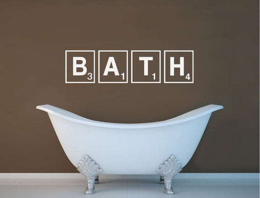 Bath Scrabble Wall Art Sticker – Fun Bathroom Word Decor