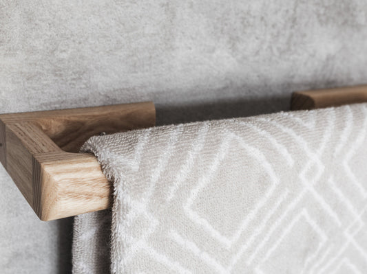 Ash Towel Rail | Wall Mounted Wooden Towel Bar | Bathroom Furniture | UK Made
