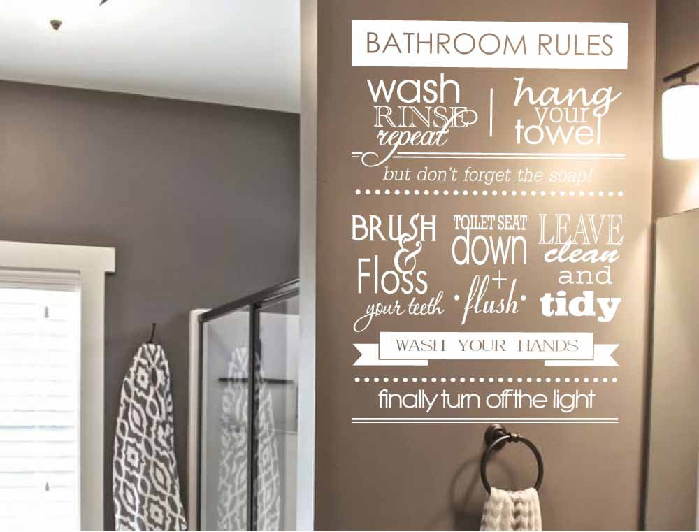 Bathroom Rules Wall Sticker Decal