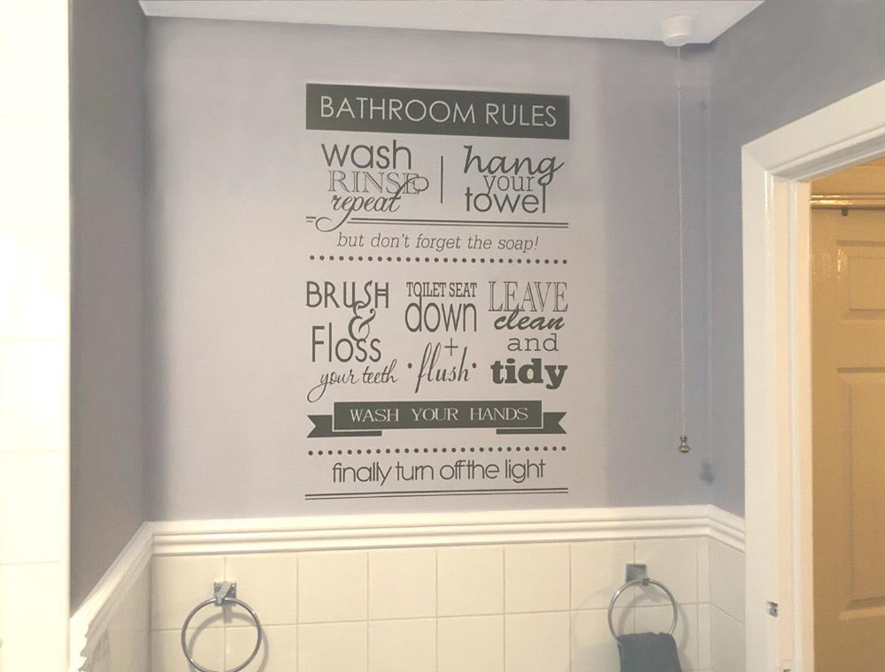 Bathroom Rules Wall Sticker Decal