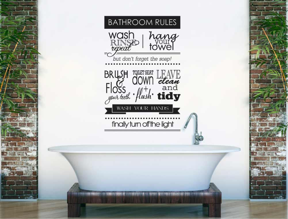 Bathroom Rules Wall Sticker Decal