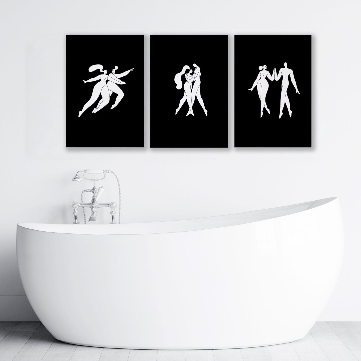 Bathroom Wall Hanging Art | Set of 3 Boho Women Wall art Prints