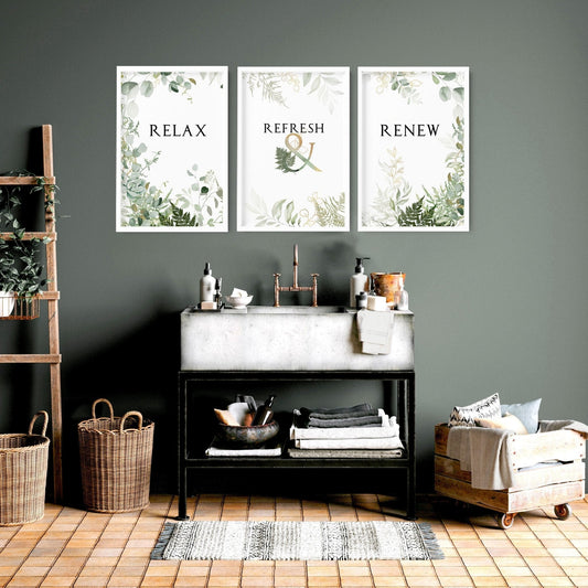 Wall art for the bathroom | Set of 3 art prints