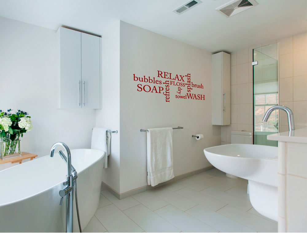 Bathroom Word Art Wall Sticker – Beautiful Home Décor Vinyl