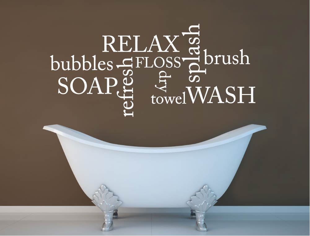 Bathroom Word Art Wall Sticker – Beautiful Home Décor Vinyl