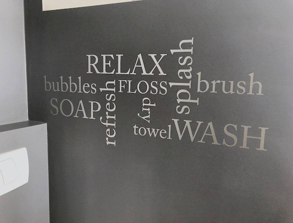 Bathroom Word Art Wall Sticker – Beautiful Home Décor Vinyl