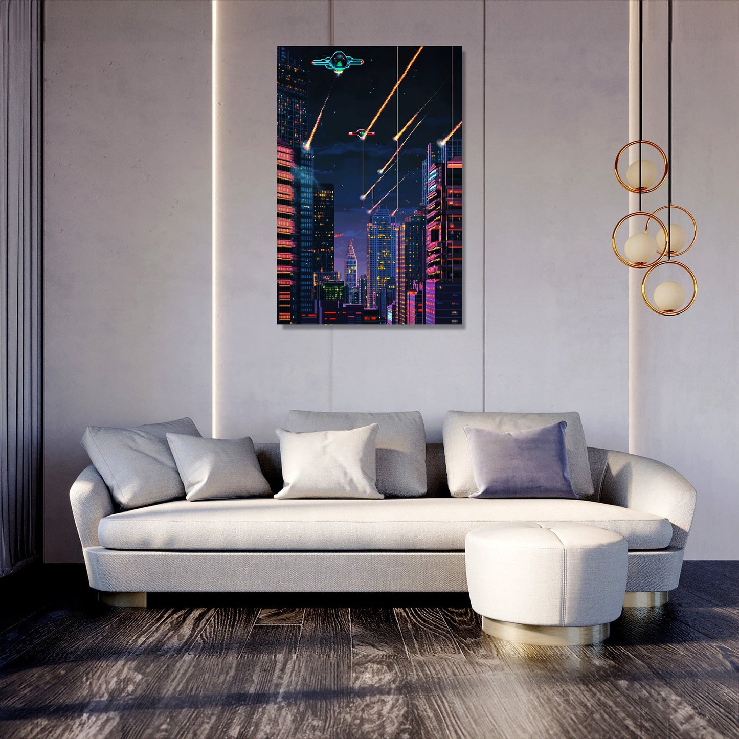 Pixelated Heroic Battle Canvas