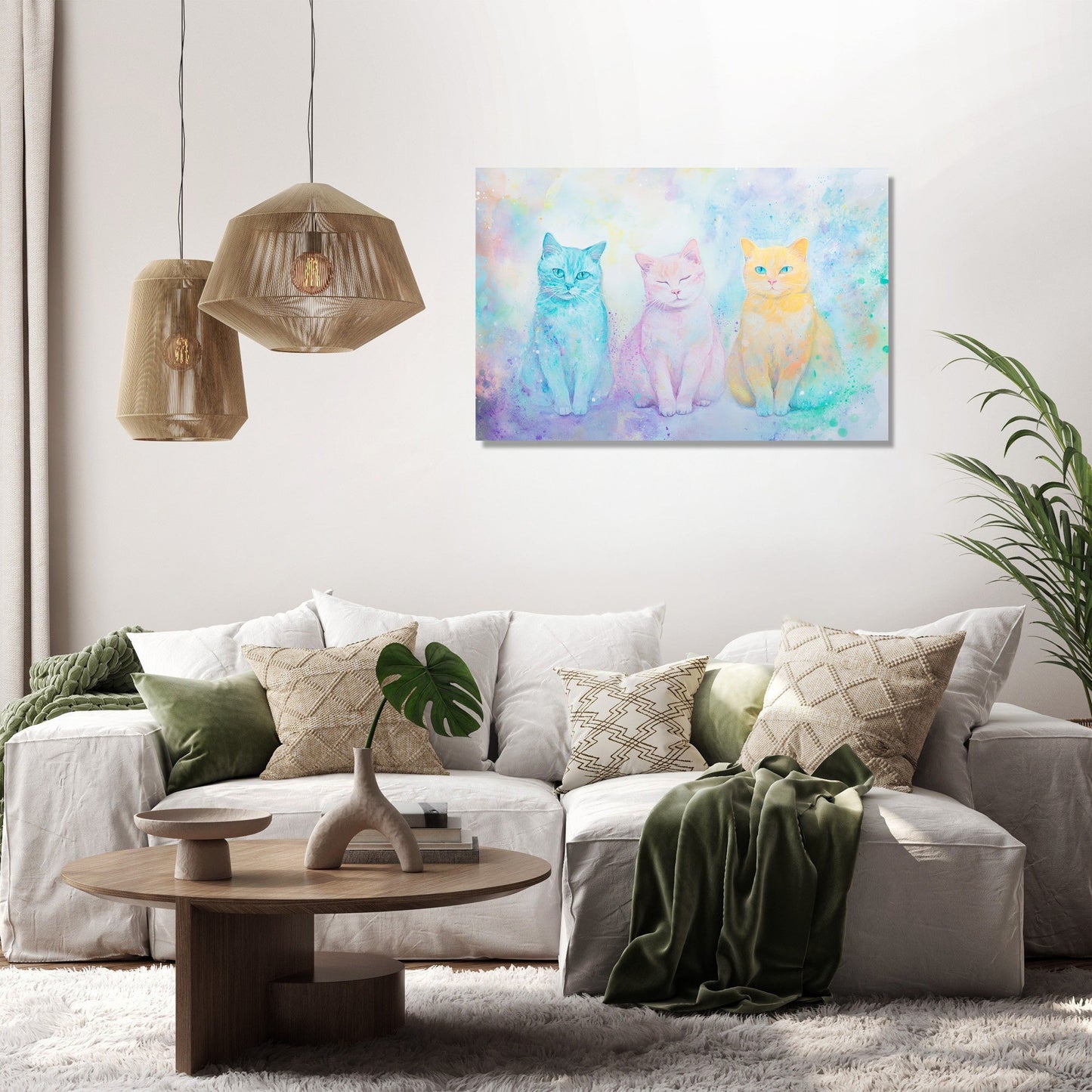Tricolour Cats Canvas