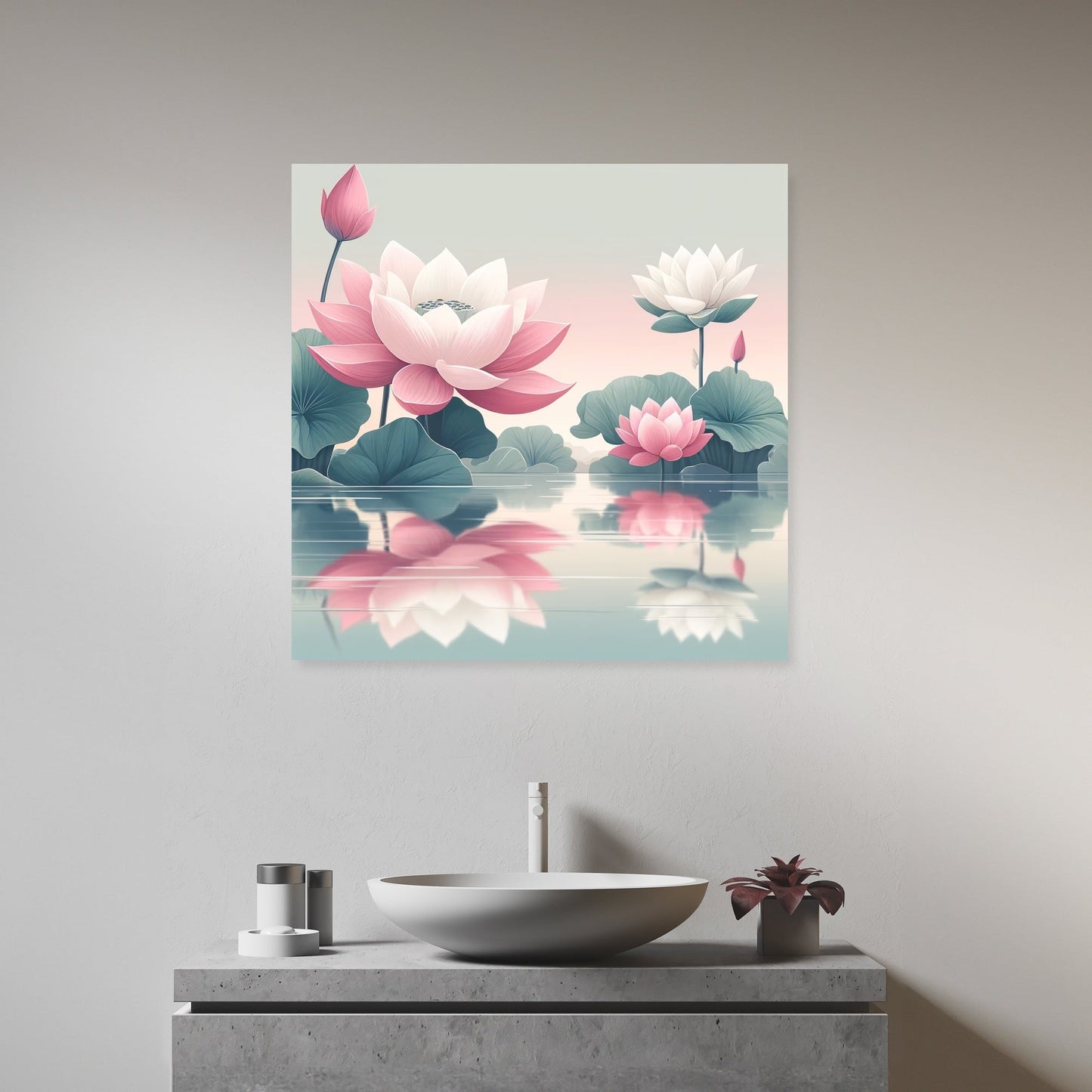 Lotus Pond Harmony Canvas