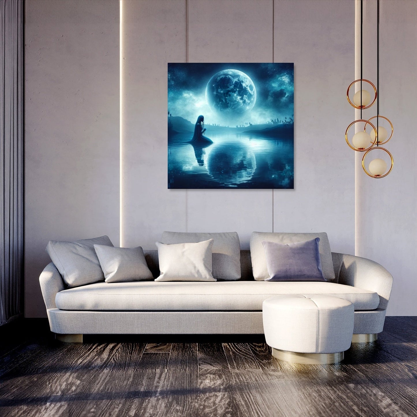 Moonlit Siren of the Nile Canvas