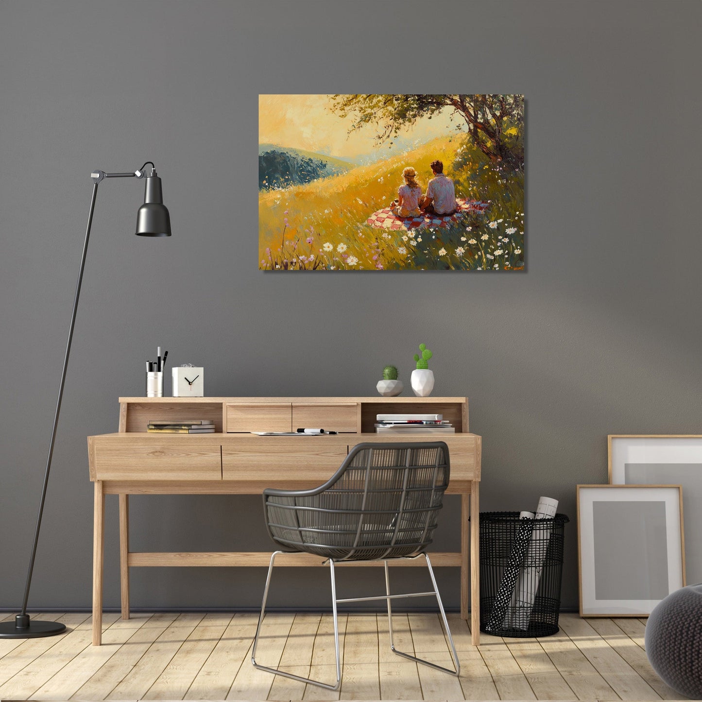 Romantic Meadow Picnic Canvas