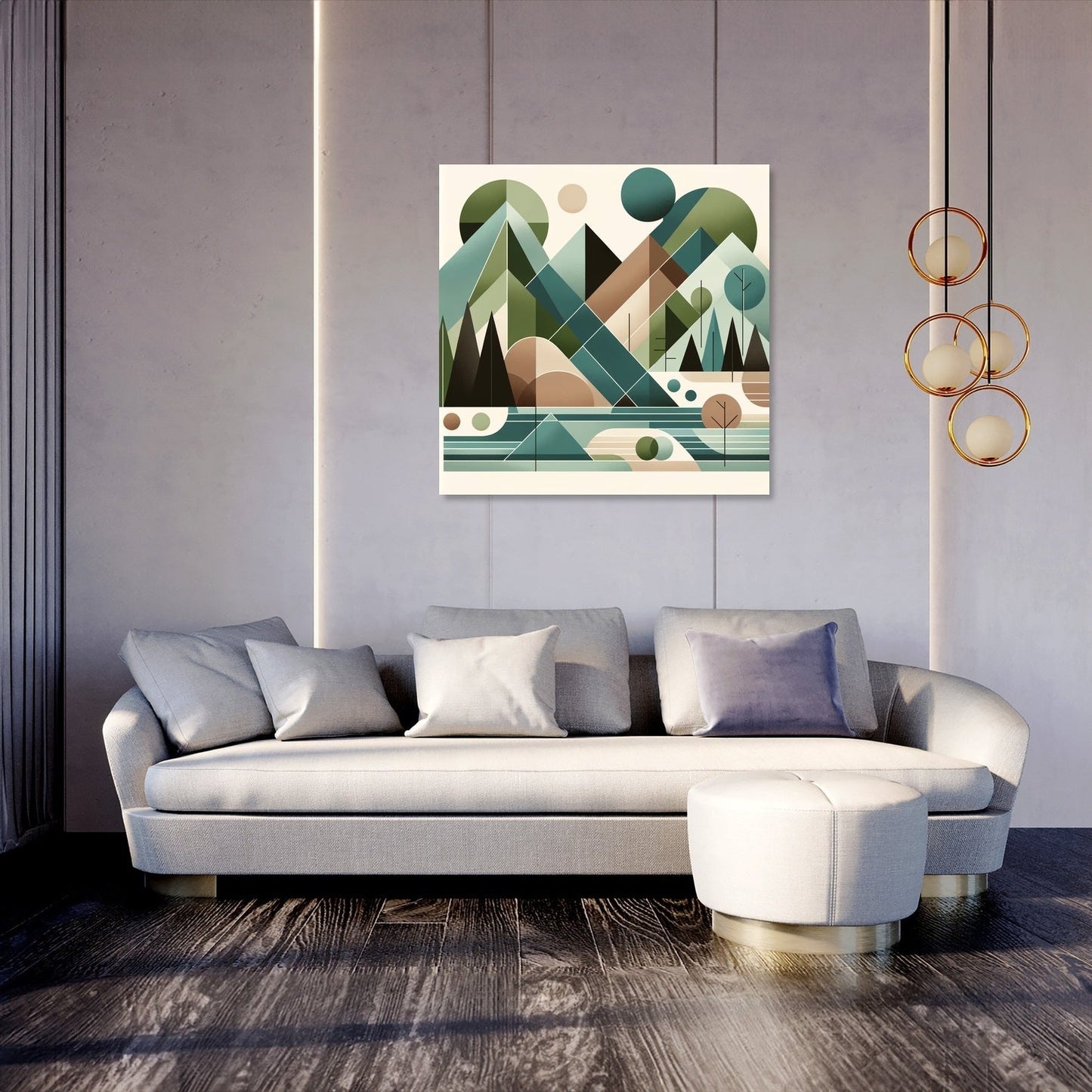Geometric Landscape Canvas