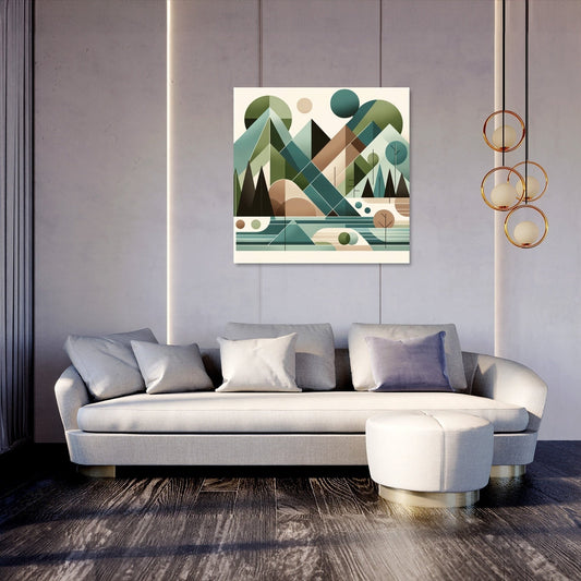 Geometric Landscape Canvas