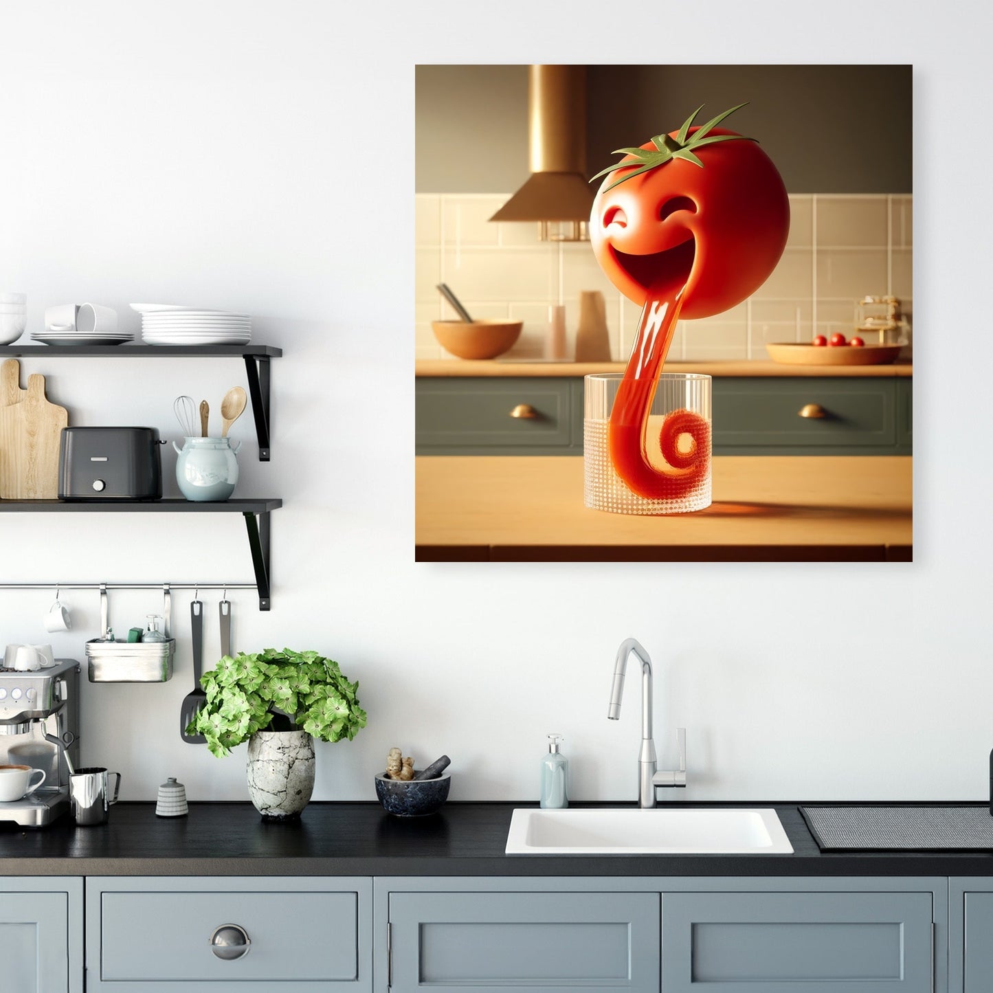 Spirited Tomato Pour Canvas