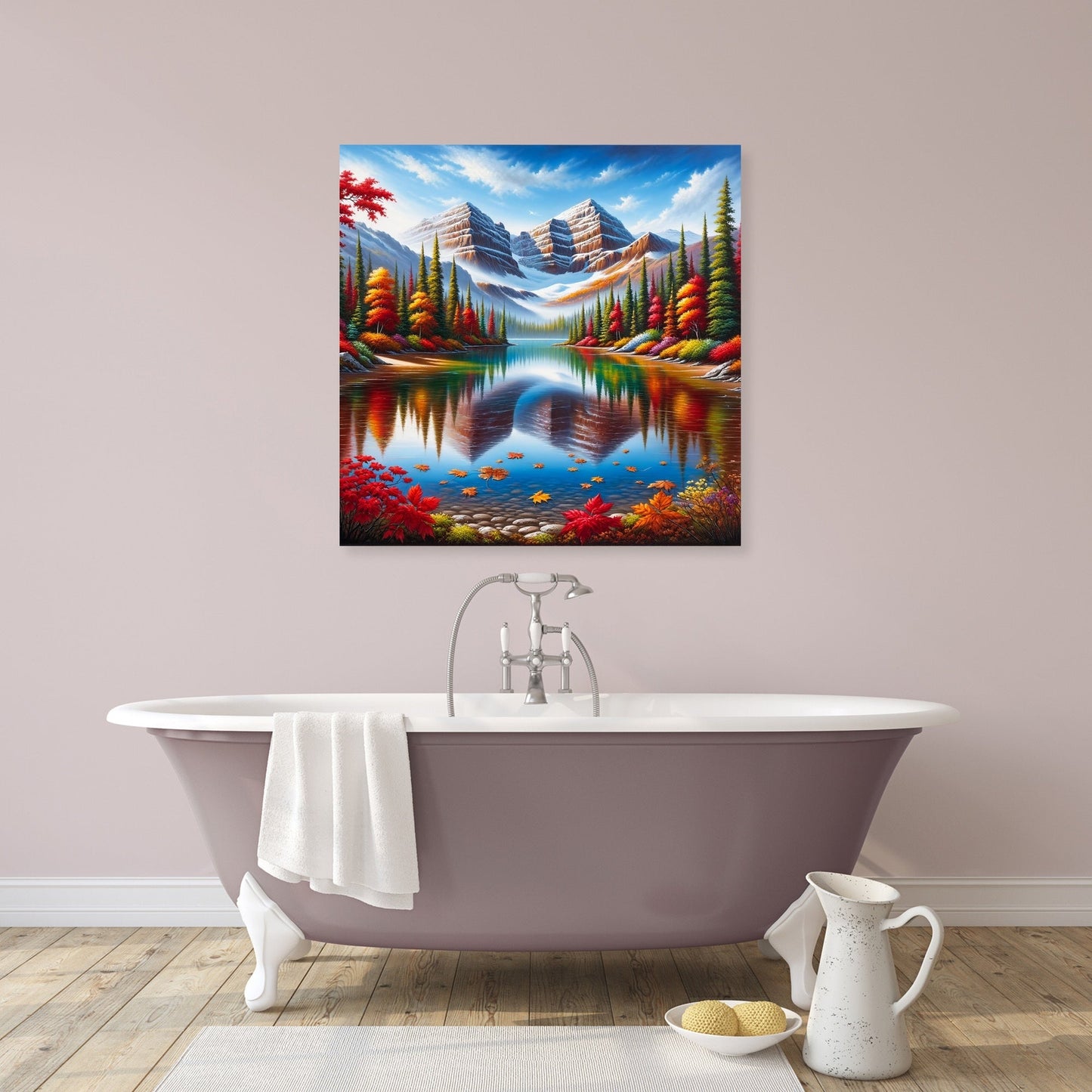 Autumn Serenity Lake Canvas