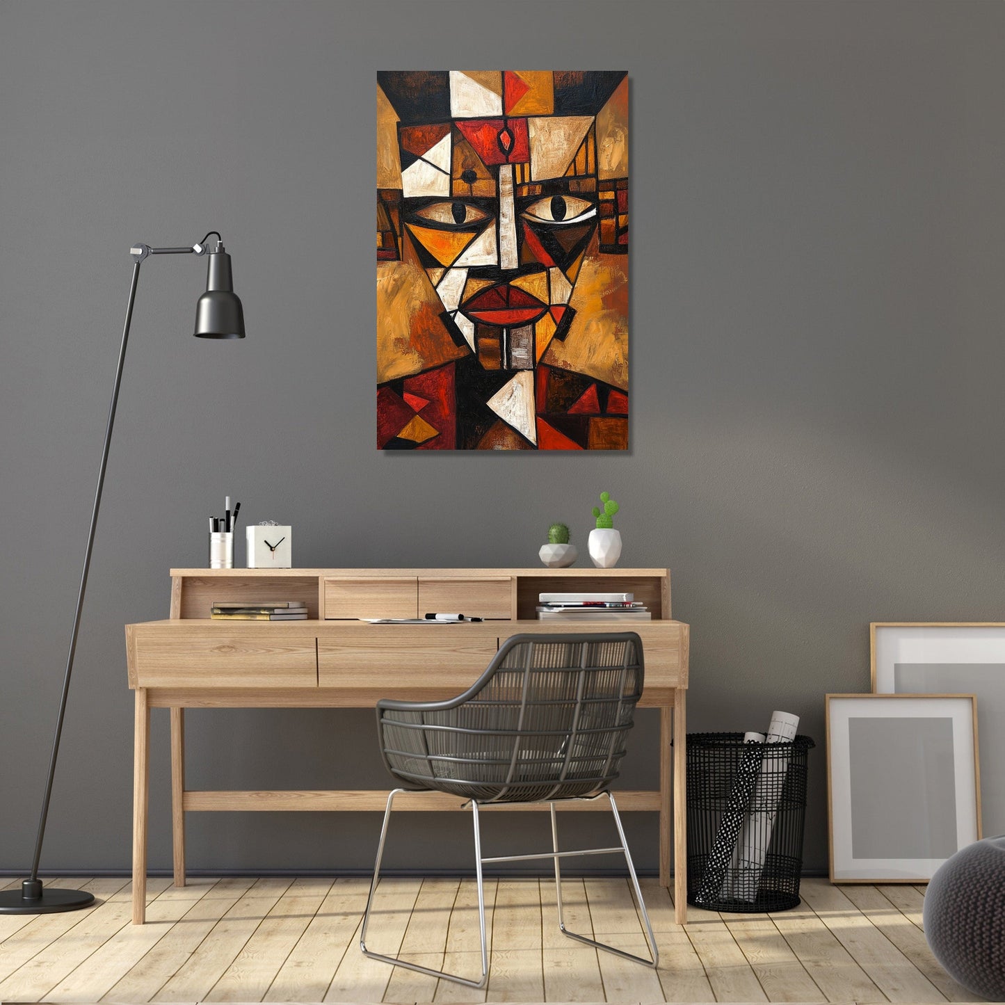 Geometric Tribal Mask Canvas