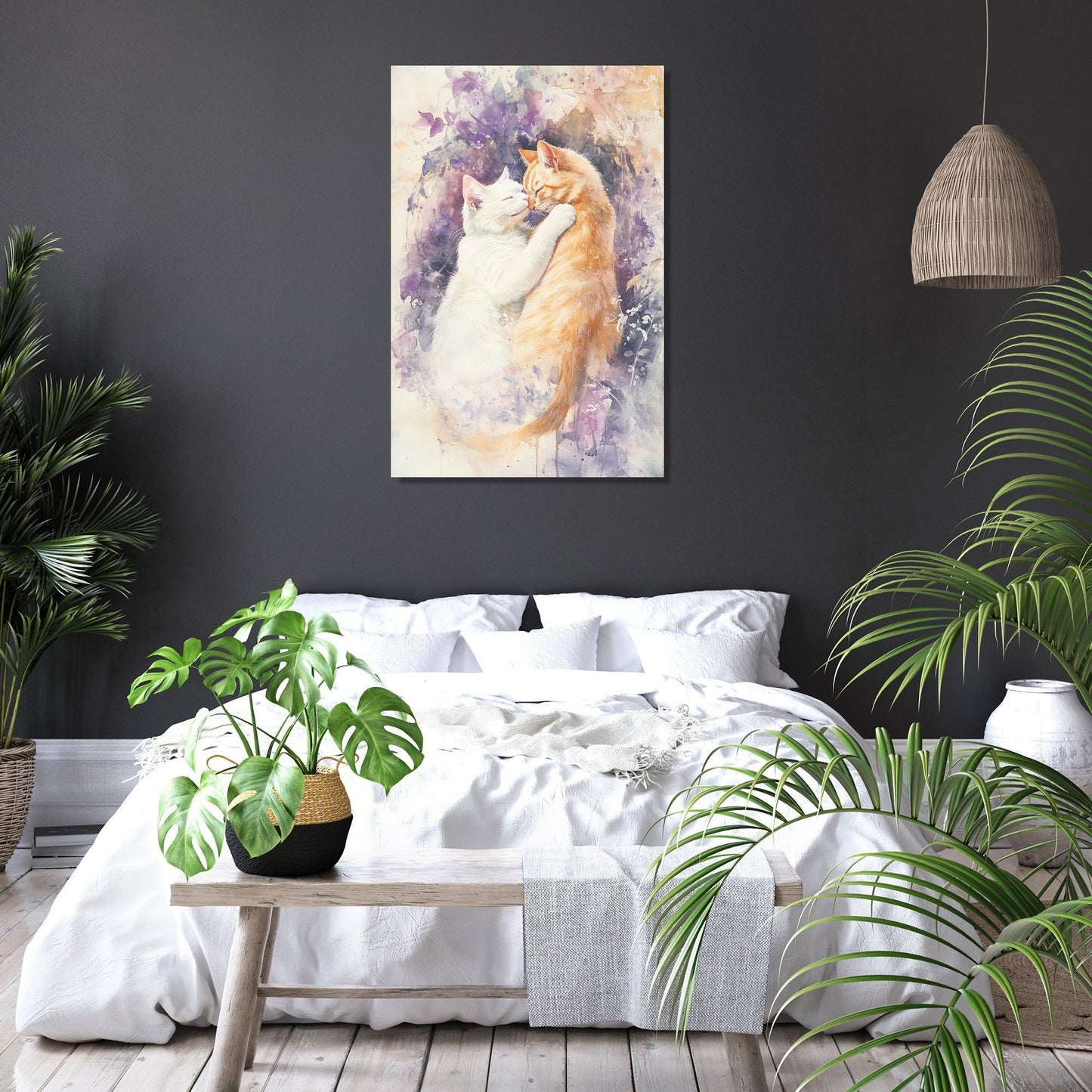 Feline Love on Canvas