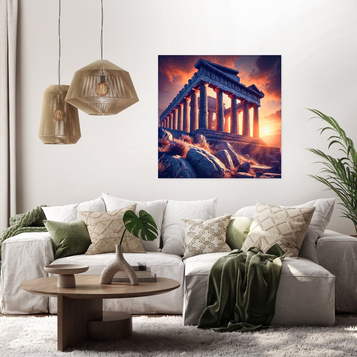 Sunset Temple Canvas