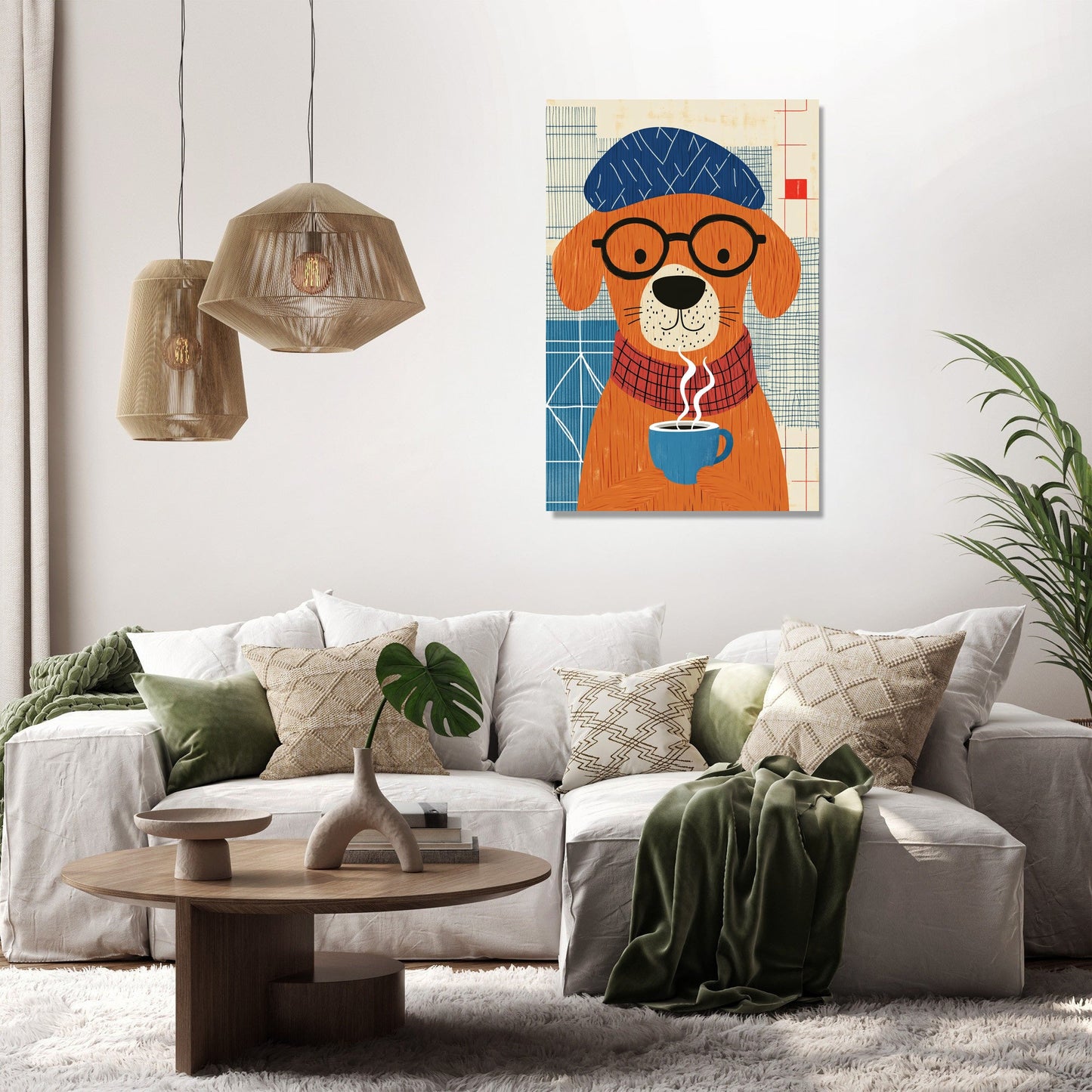Coffee Break Dog Canvas