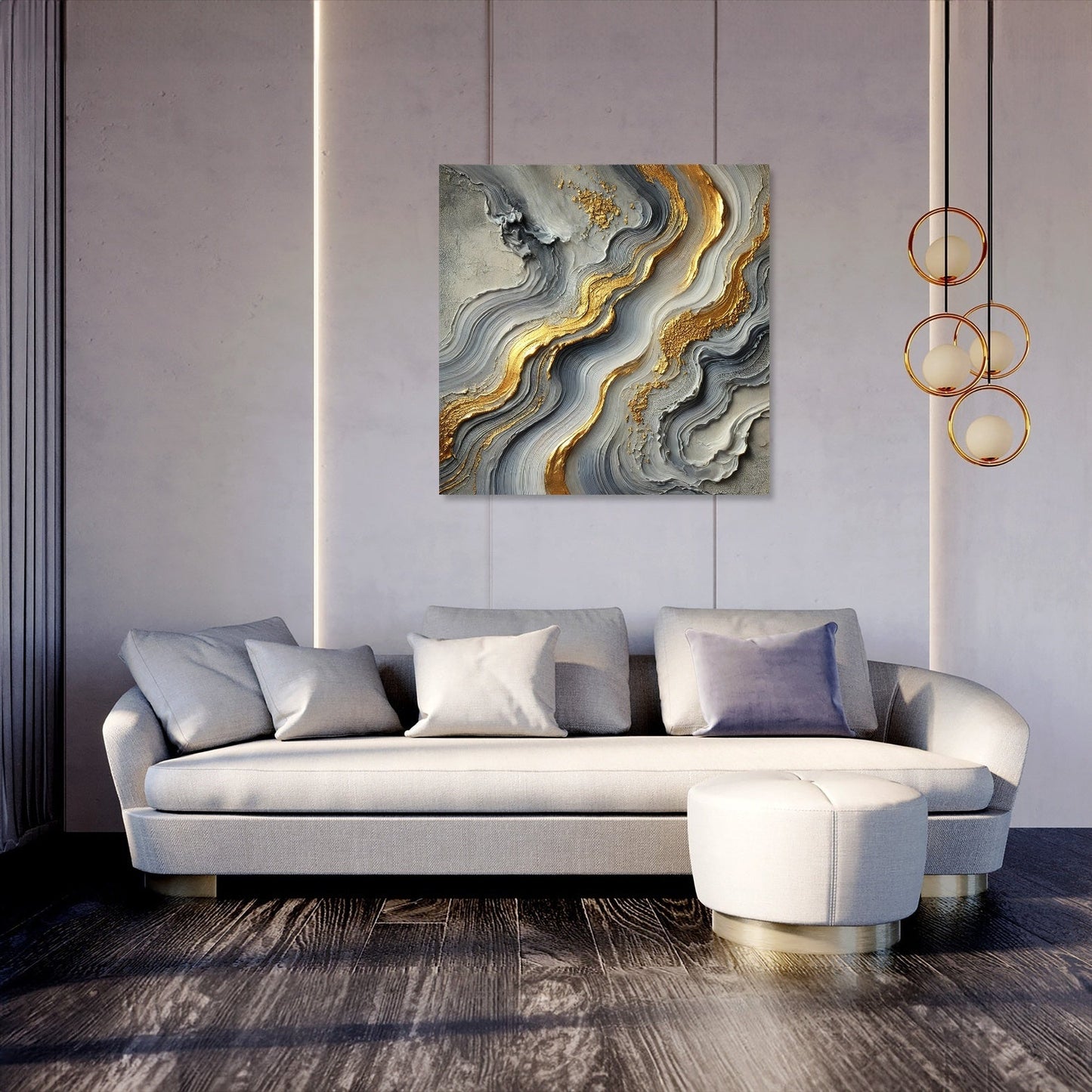 Golden Elegance Flow Canvas