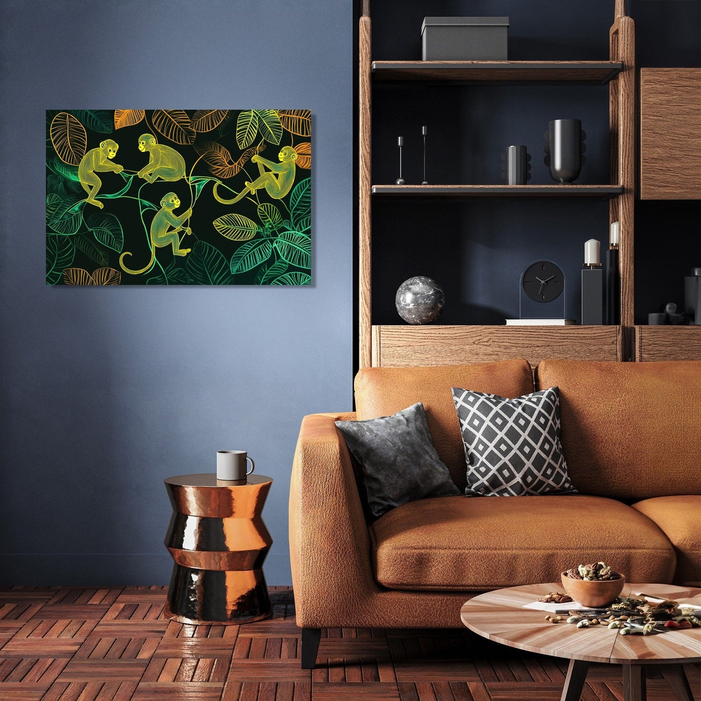 Swinging Monkeys Jungle Canvas