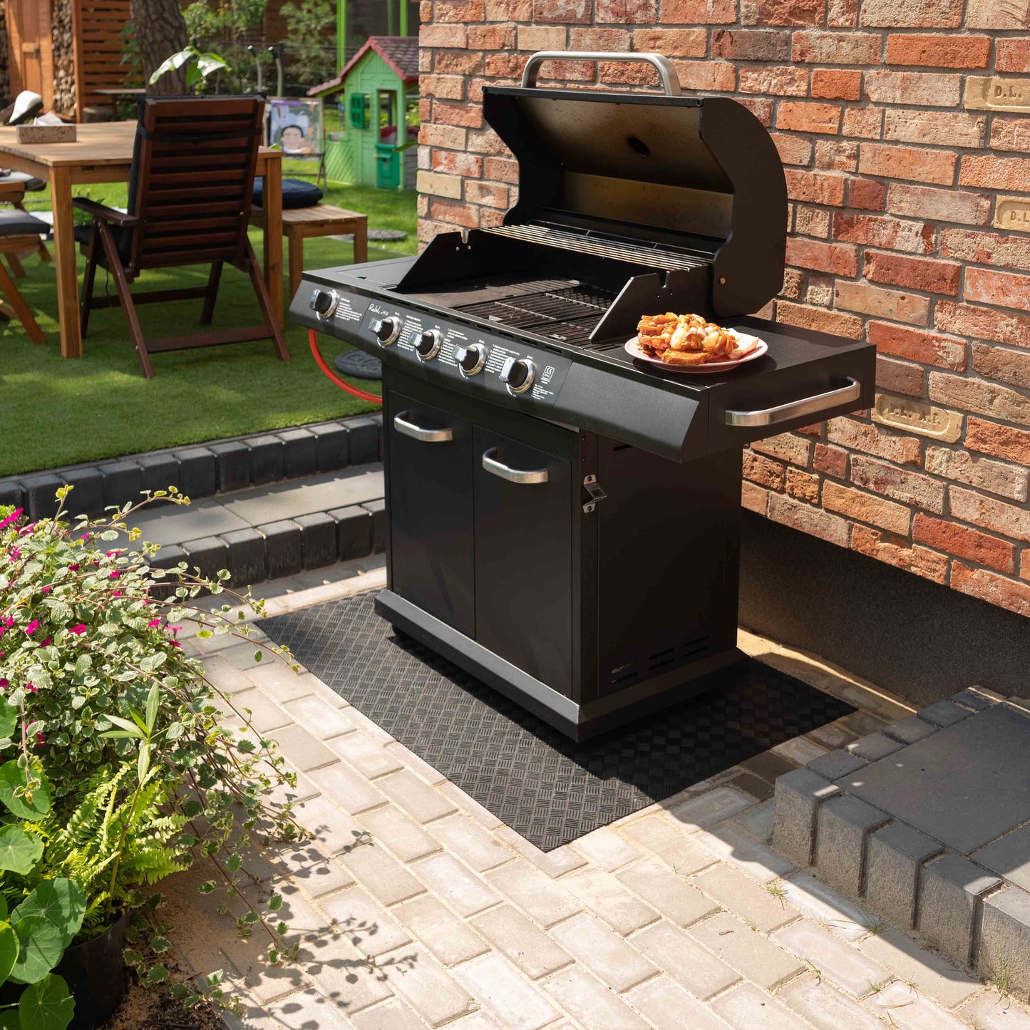 Eco Friendly Rubber BBQ Floor Protection Mat - 120cm x 80cm