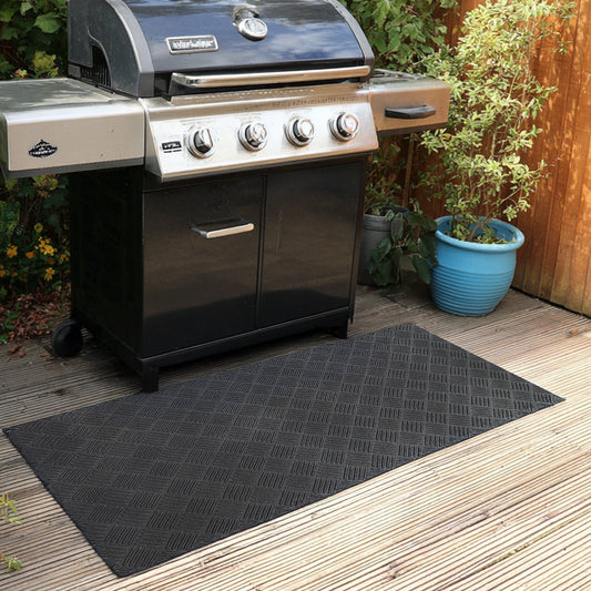 Recycled Rubber BBQ Floor Protection Mat - Custom Sizes