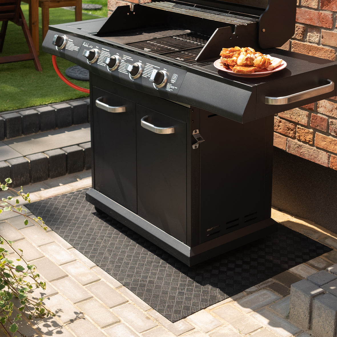 Eco Friendly Rubber BBQ Floor Protection Mat - 120cm x 80cm