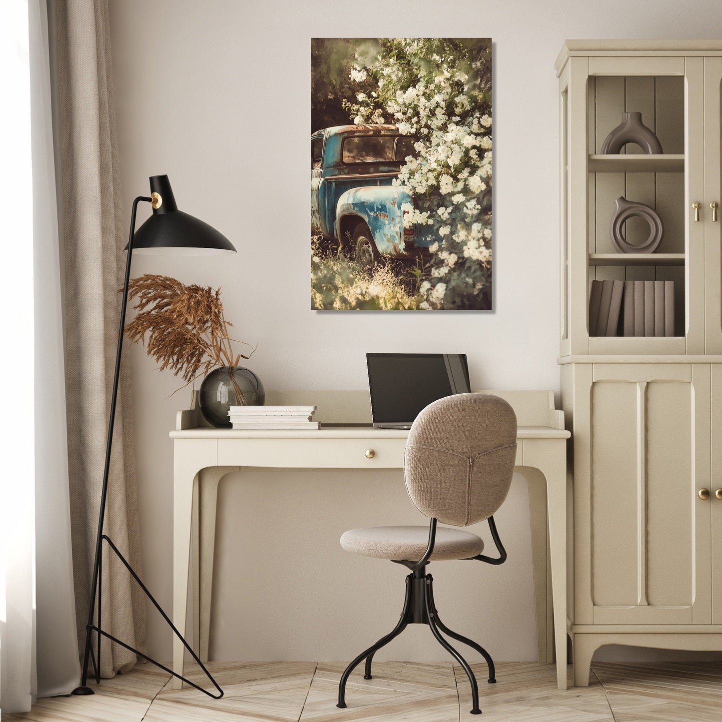 Rustic Pickup Floral Canvas