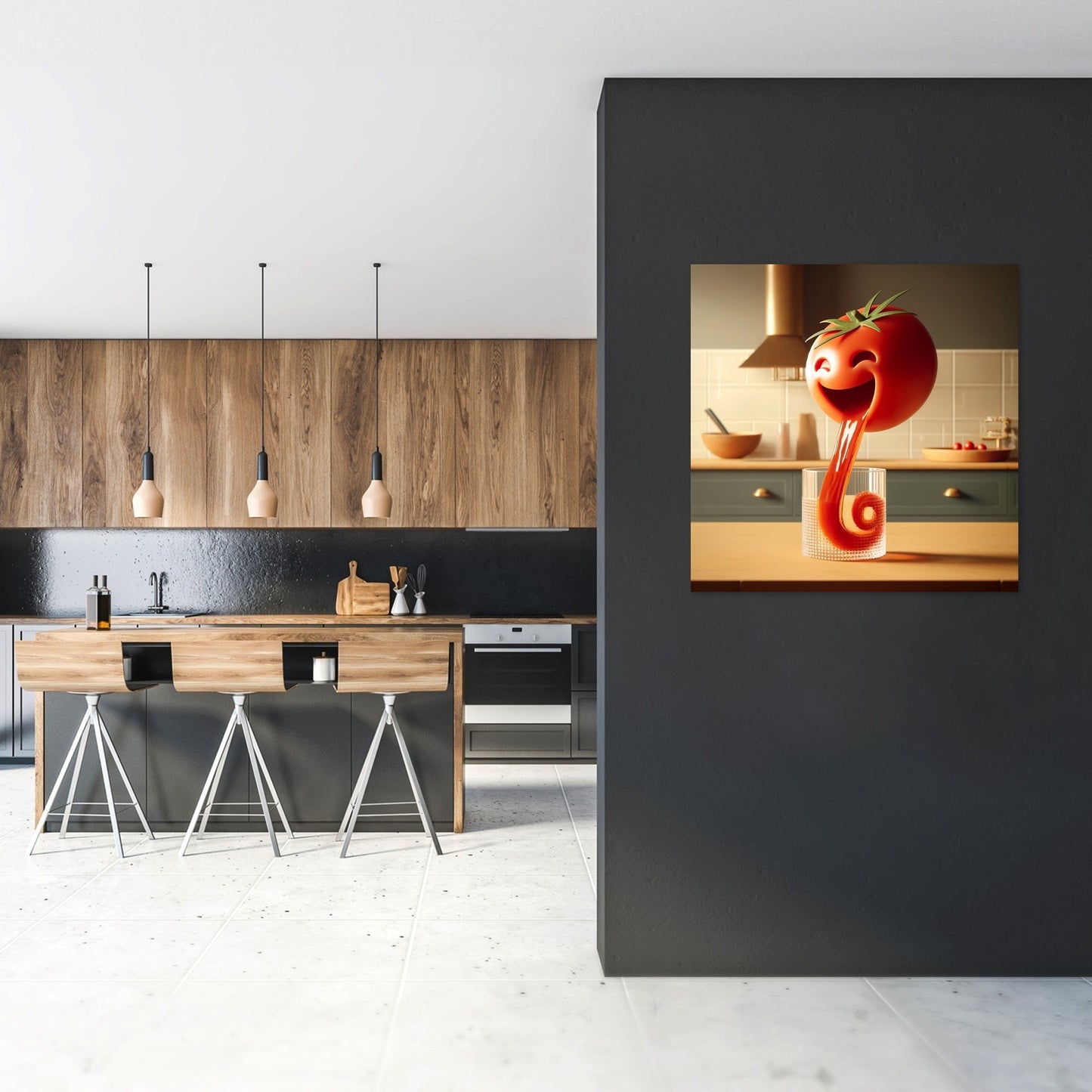 Spirited Tomato Pour Canvas