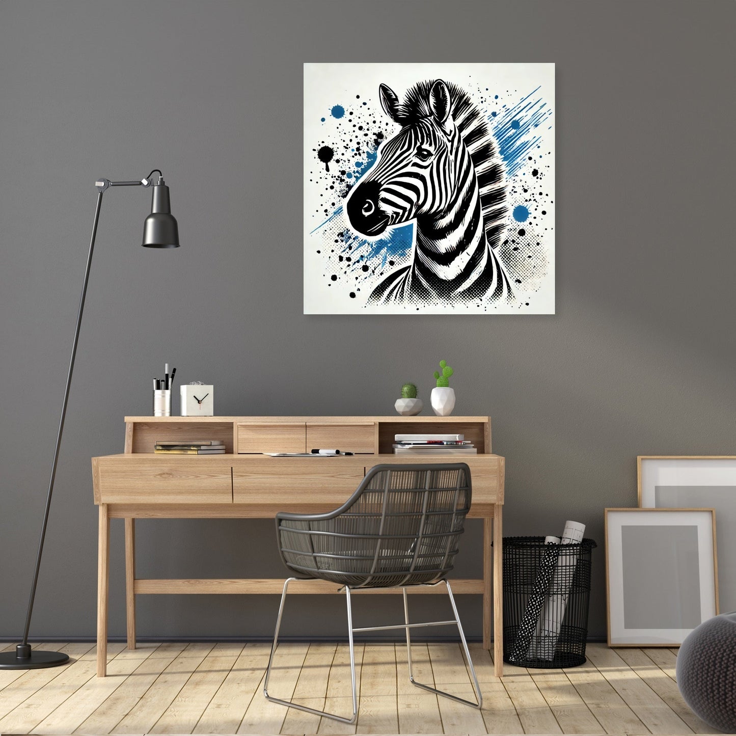 Splatter Zebra Canvas