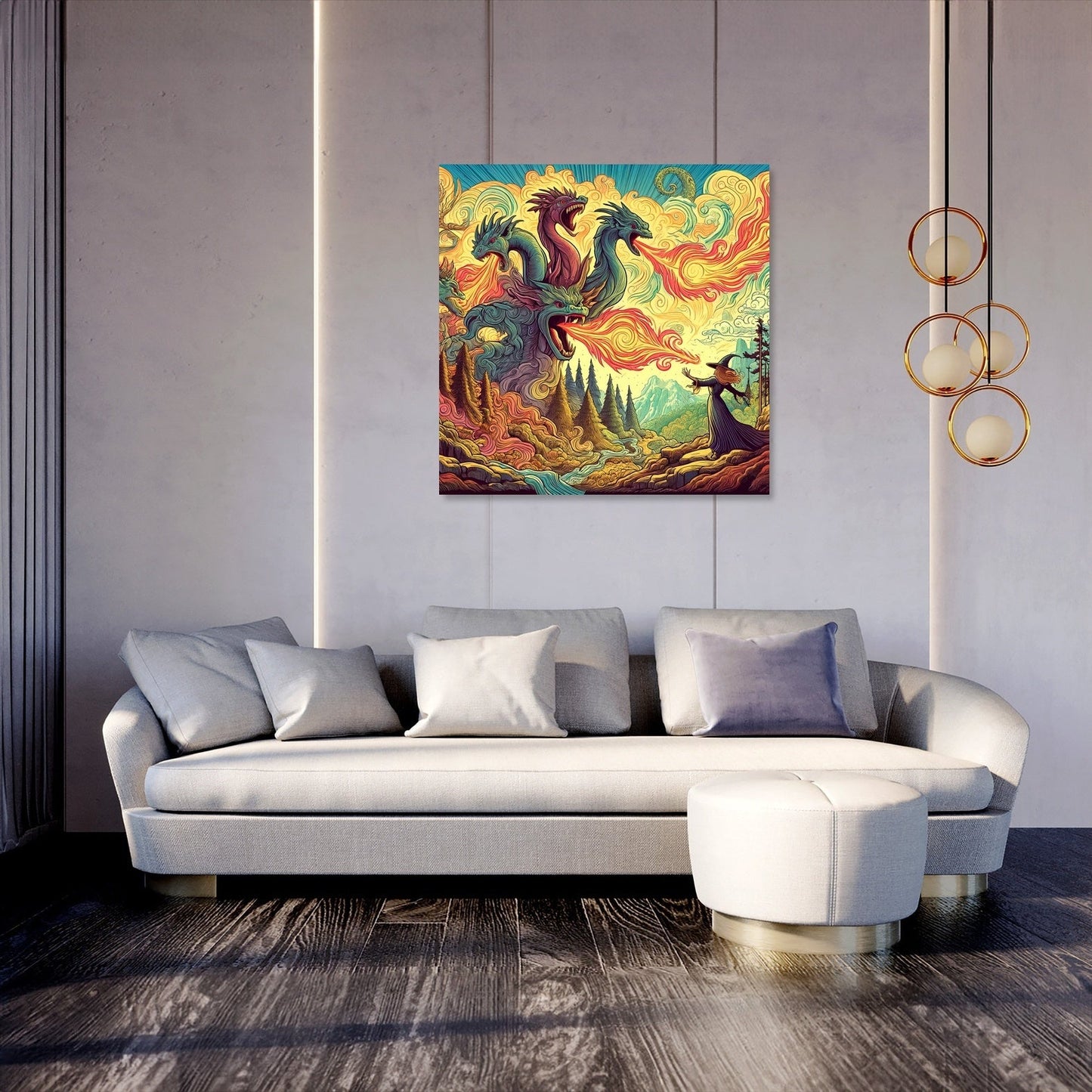 Mythical Fire Duel Canvas