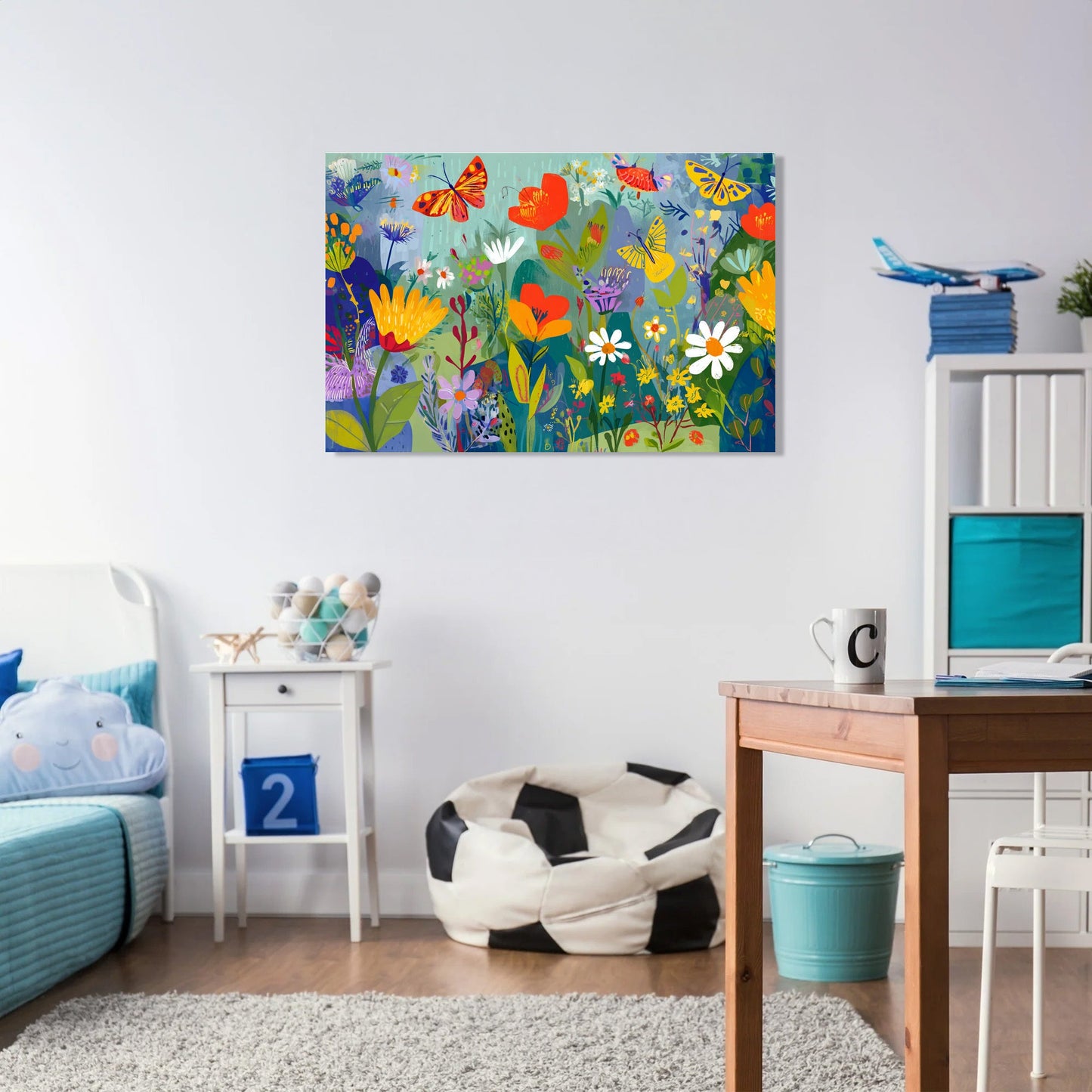 Wildflowers and Butterflies Canvas