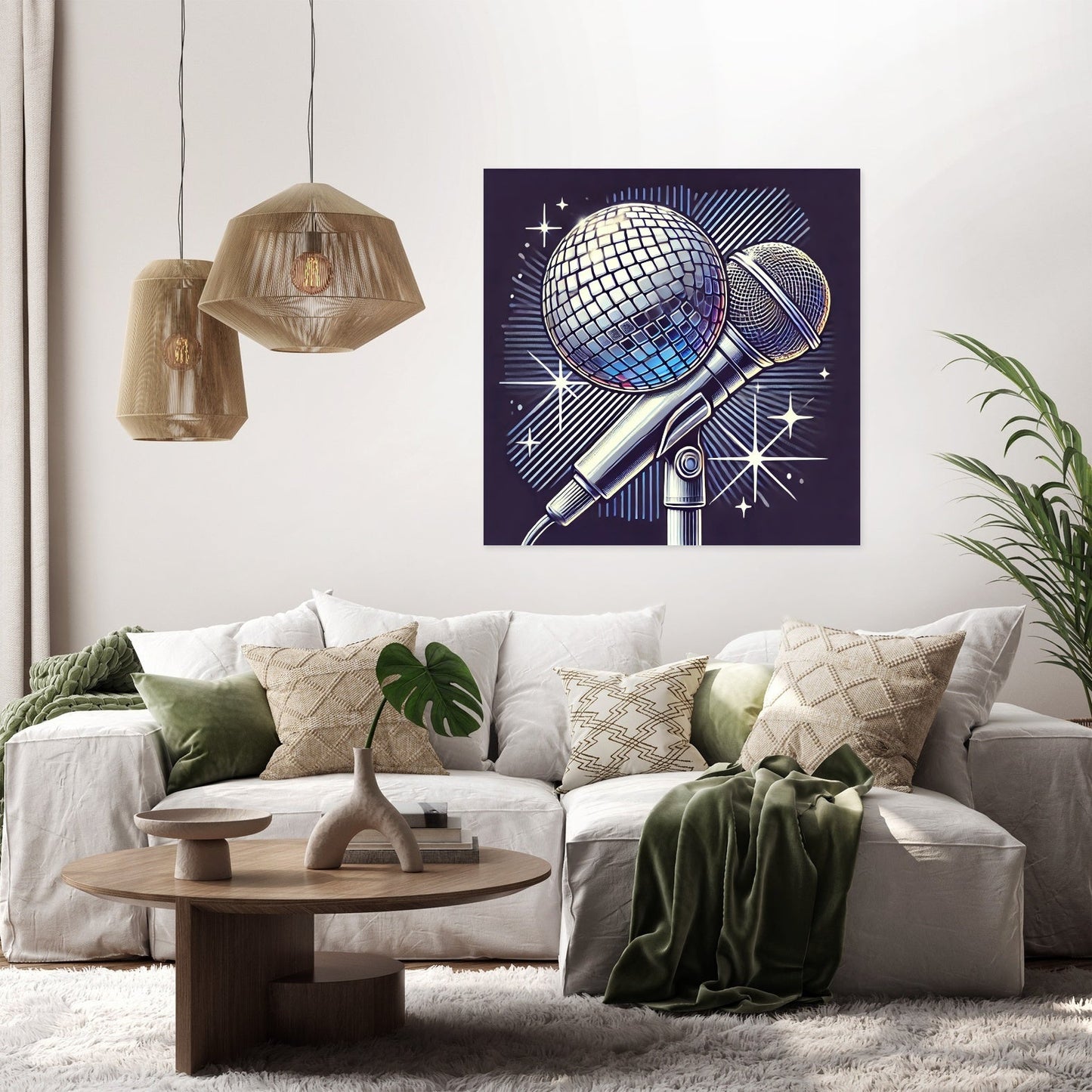 Disco Mic Sparkle Canvas