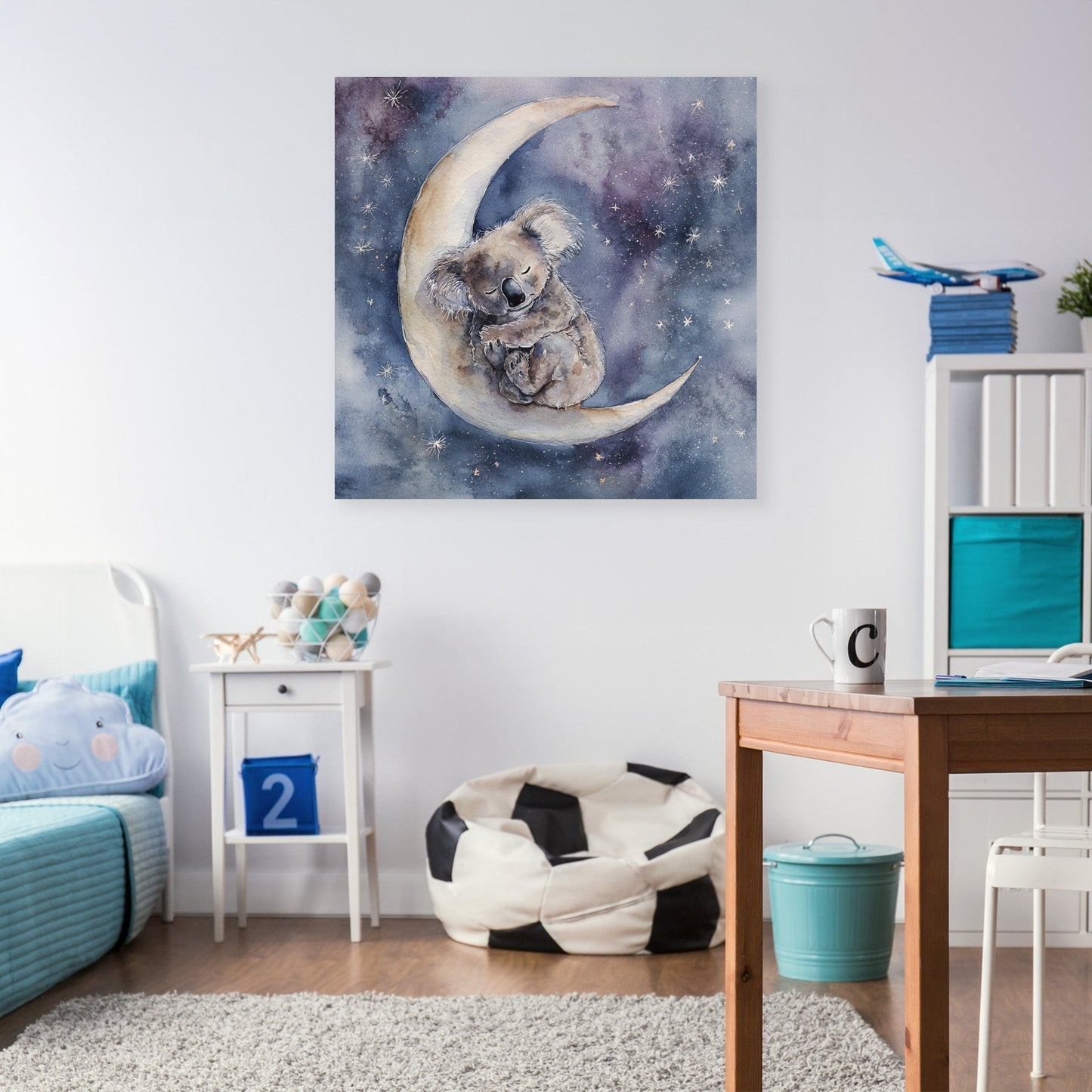 Sleepy Koala Moonlit Canvas