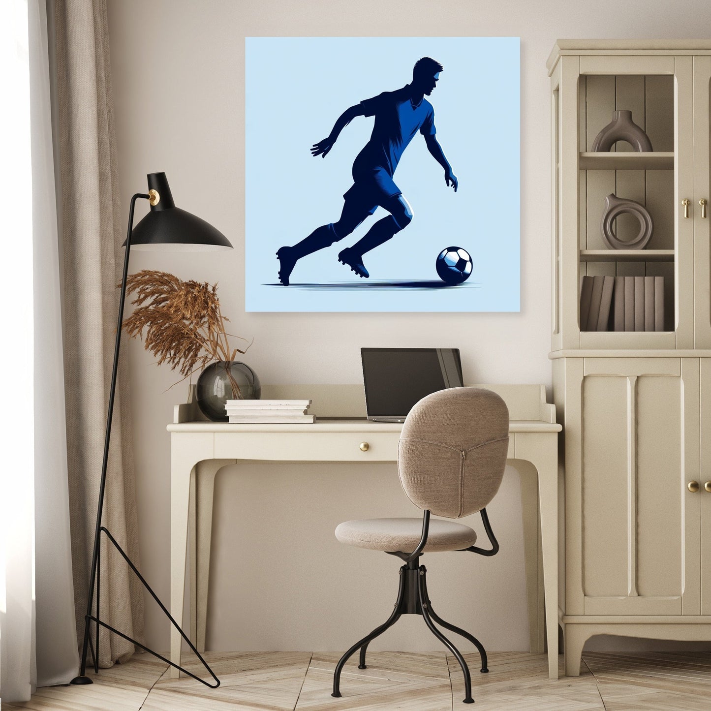 Glasgow Blue Dribble Canvas