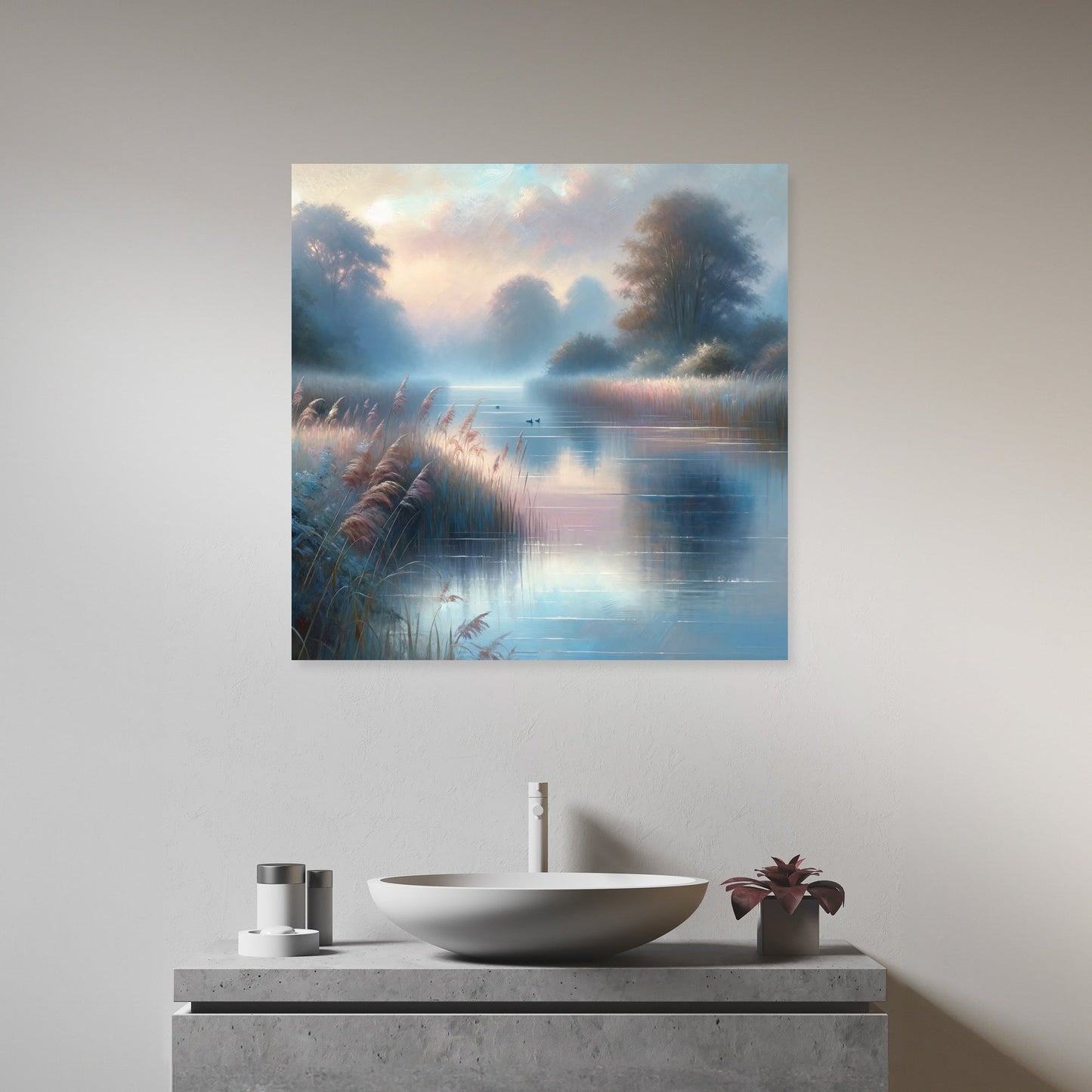 Dawn Riverbank Canvas