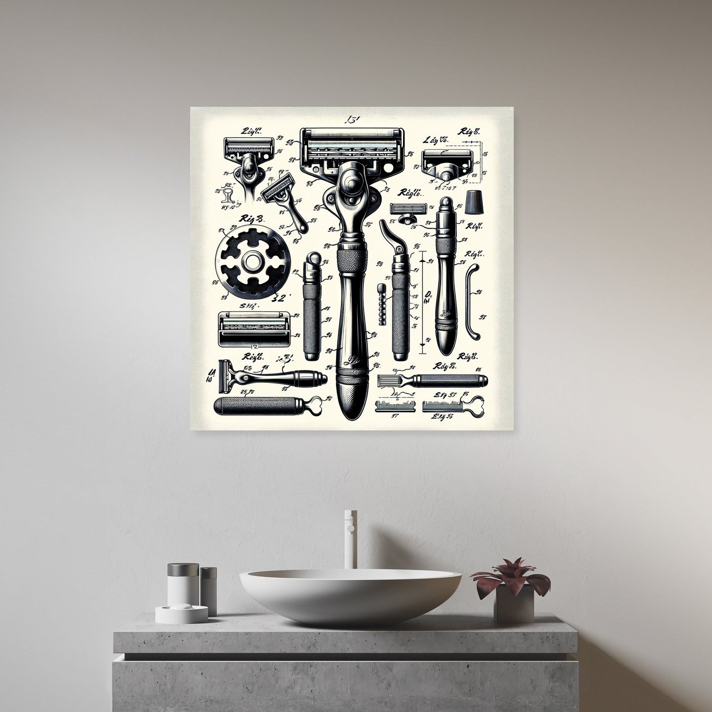 Charcoal-Infused Razor Patent Sketch Canvas