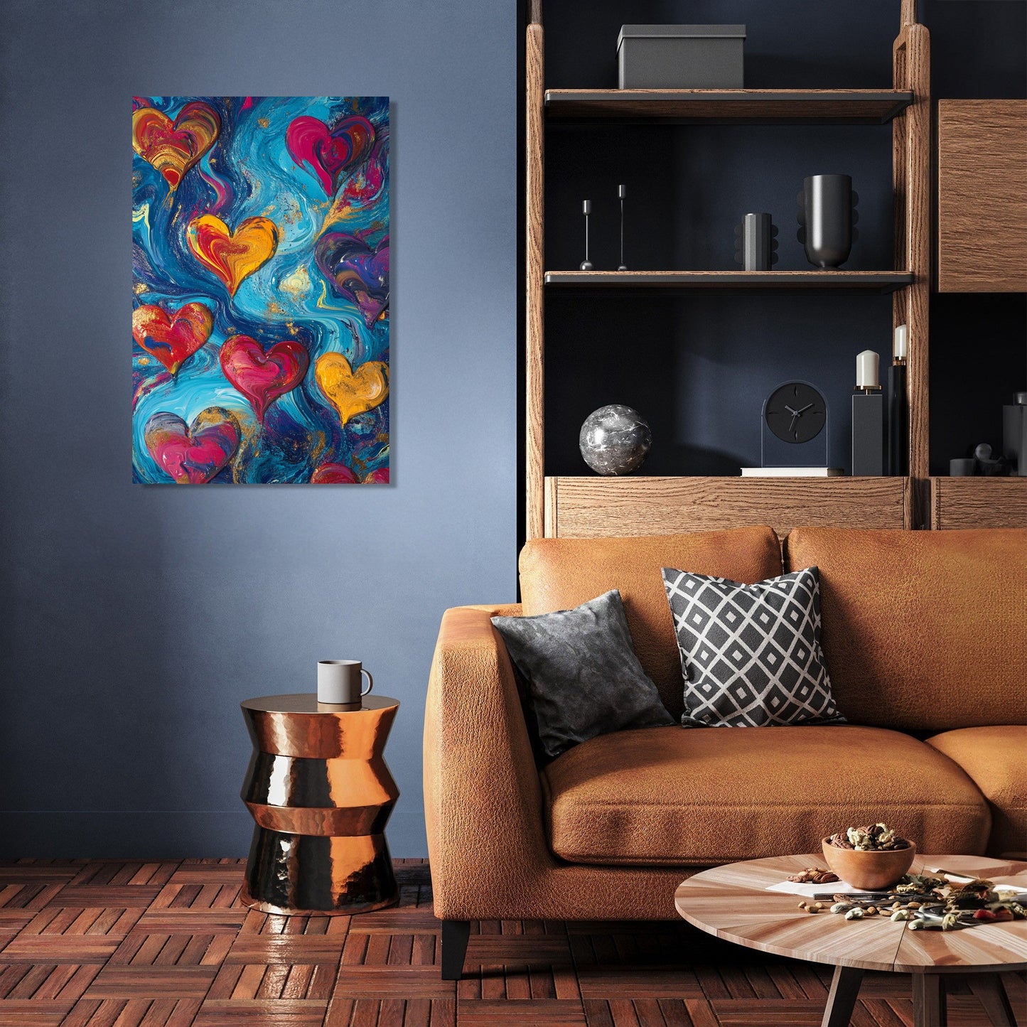 Abstract Hearts Canvas