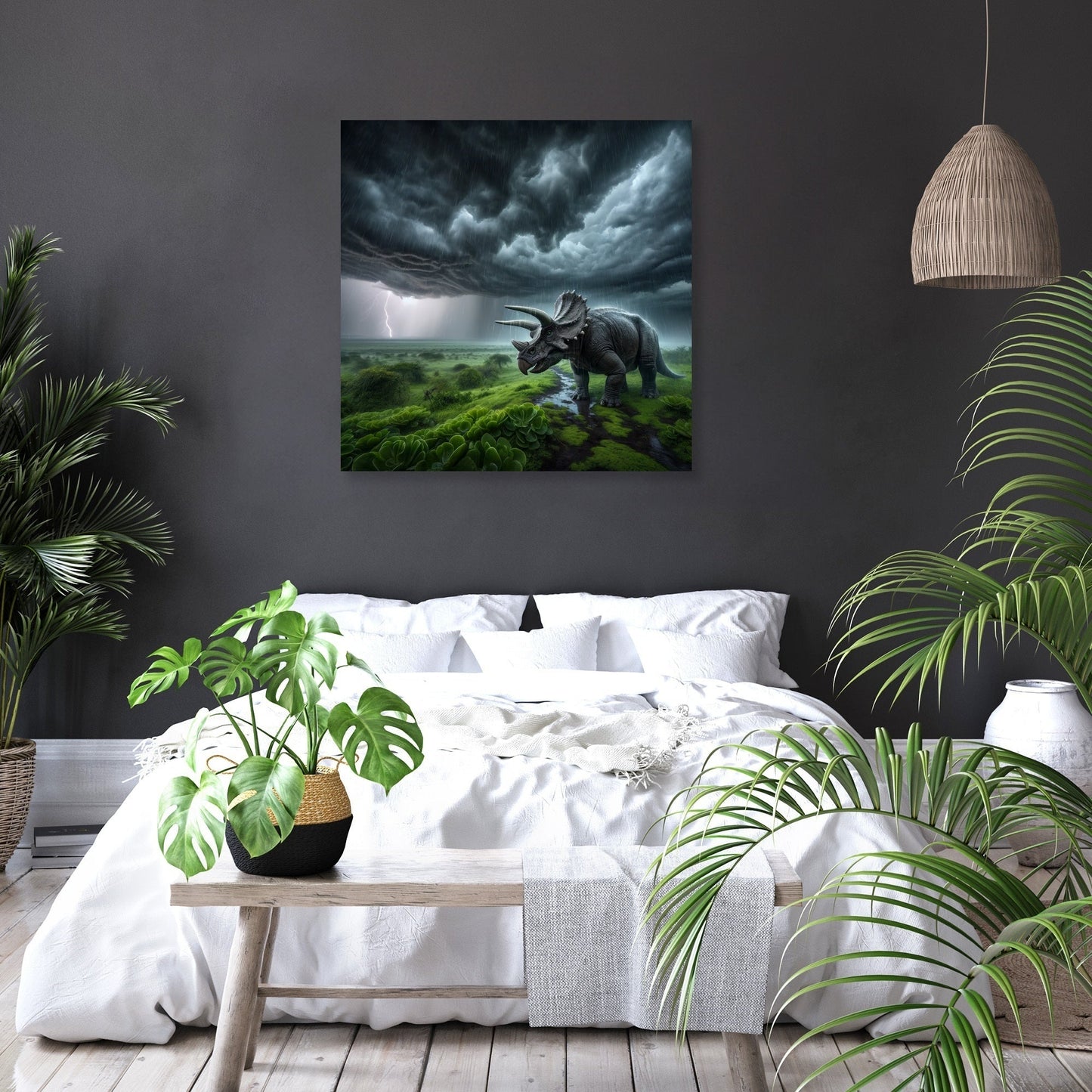 Stormwatch Triceratops Canvas