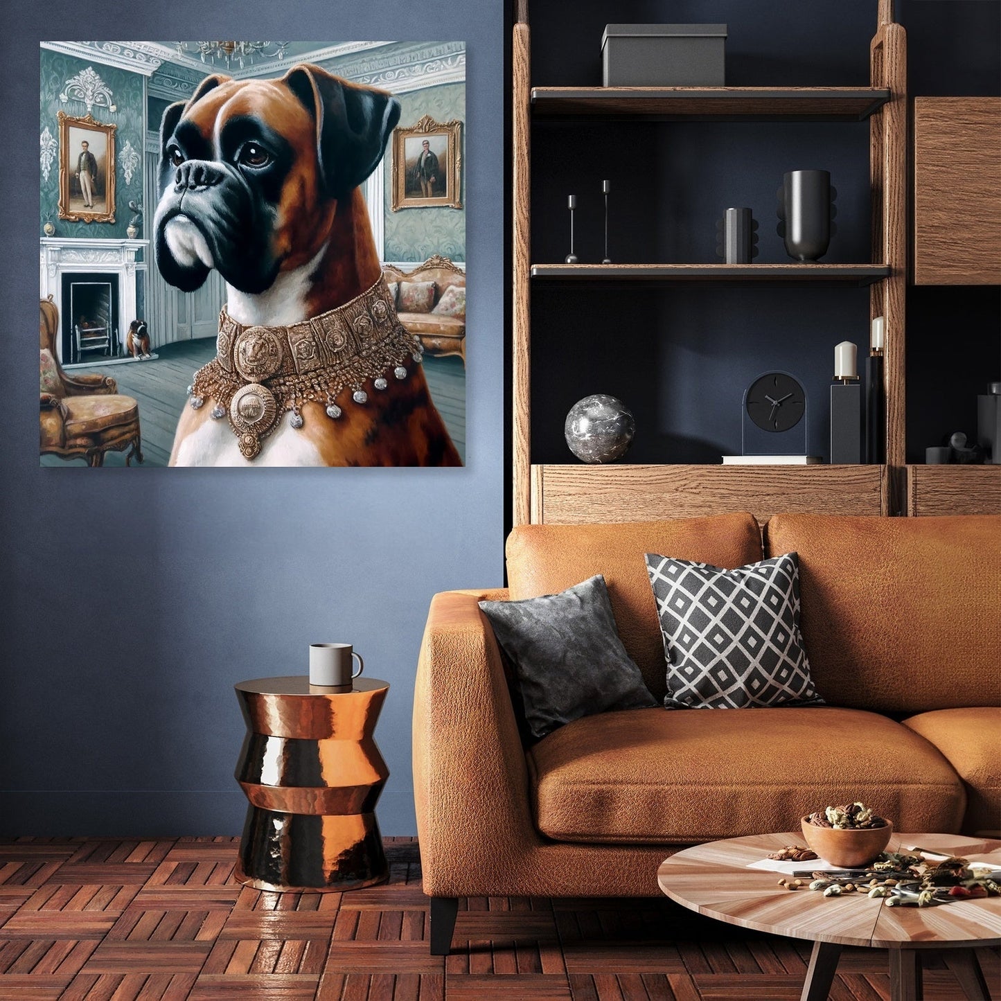 Guardian of the Manor Boxer Portrait Canvas