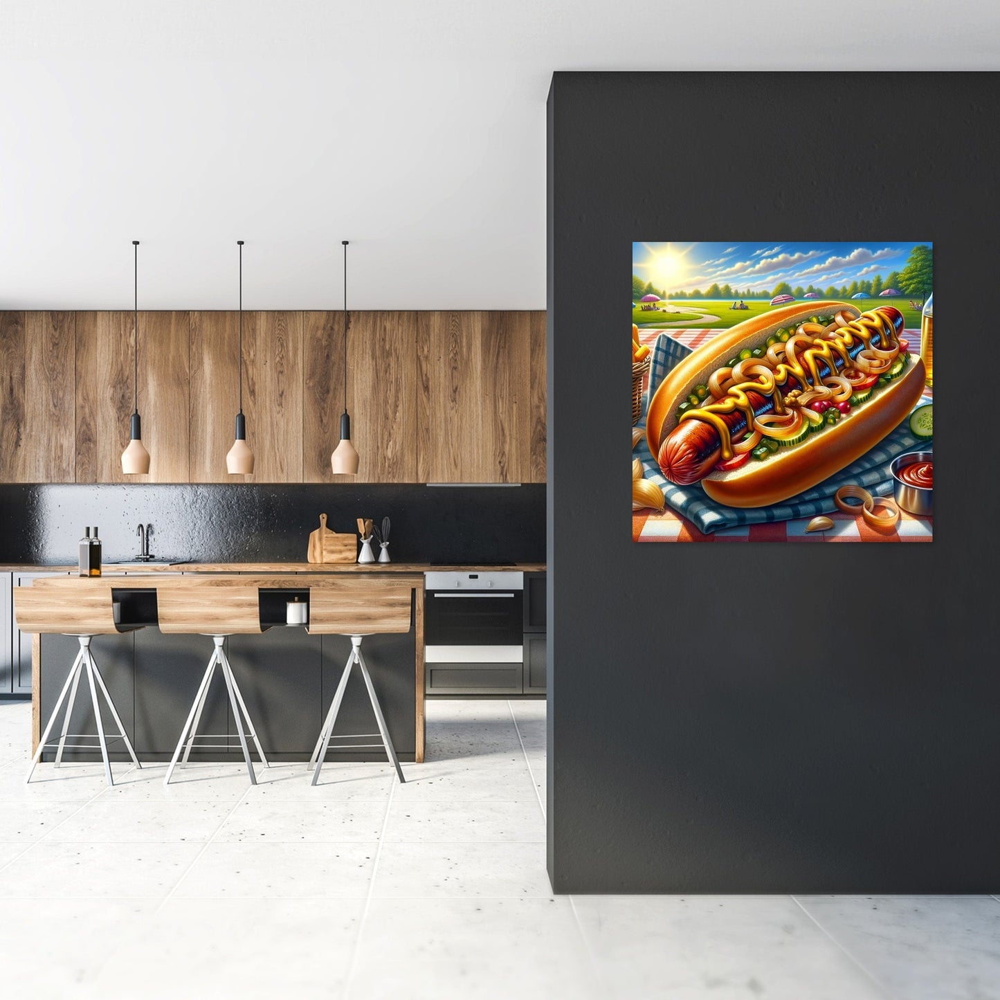 Summer Picnic Hot Dog Canvas