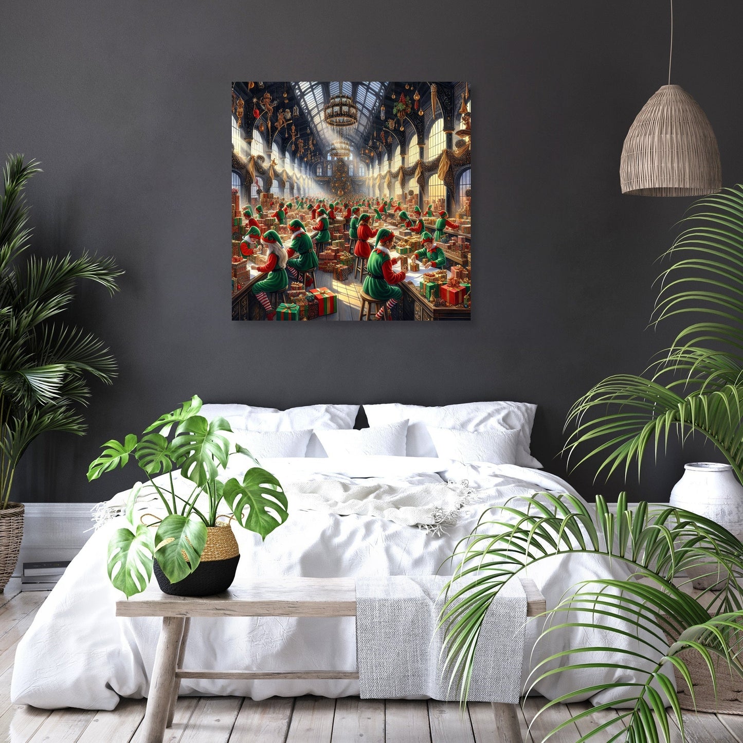 Elfin Joy Christmas Hall Canvas