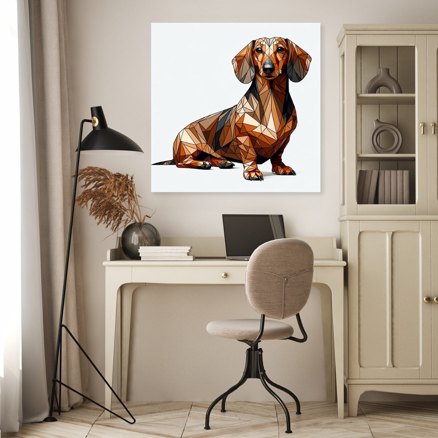 Geometric Dachshund Canvas
